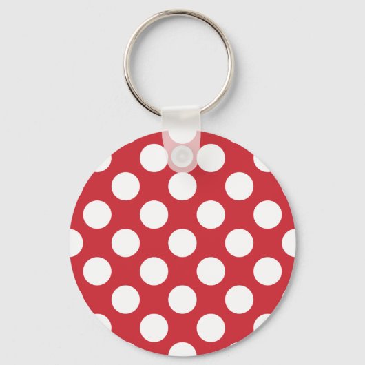 Rode en witte polka stippen sleutelhanger (Voorkant)
