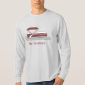 Rode en witte pontonboot gepersonaliseerd t-shirt (Voorkant)