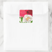 rode en witte pony vierkante sticker (Tas)