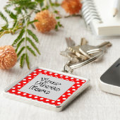 Rode en witte pooldots sleutelhanger (Zijkant)