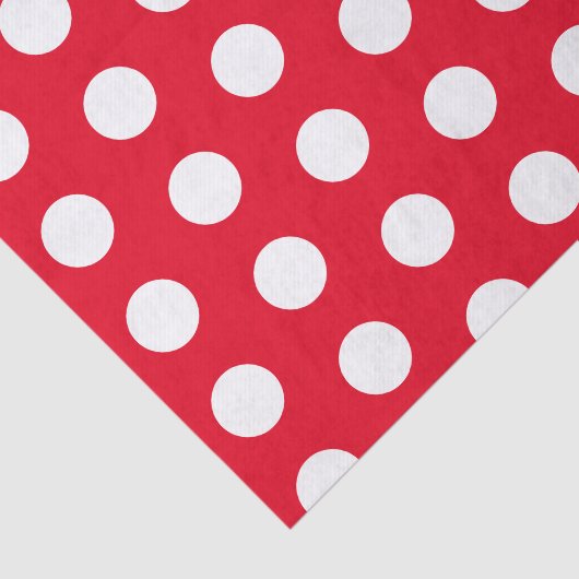 Rode en witte pooldots tissuepapier (Detail)