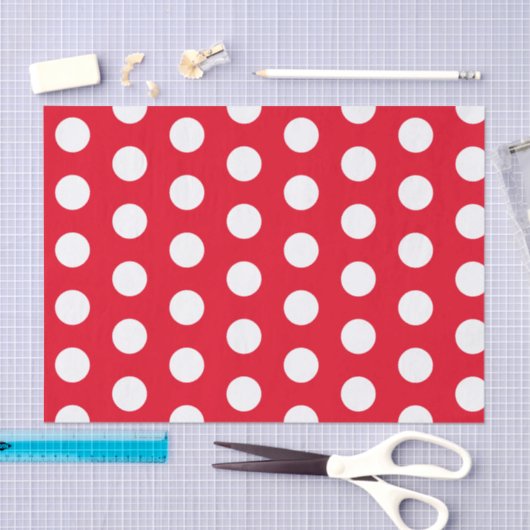 Rode en witte pooldots tissuepapier (Craft)