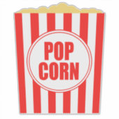 Rode en witte popcornemmer sticker (Voorkant)