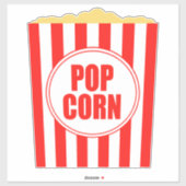 Rode en witte popcornemmer sticker (Vel)