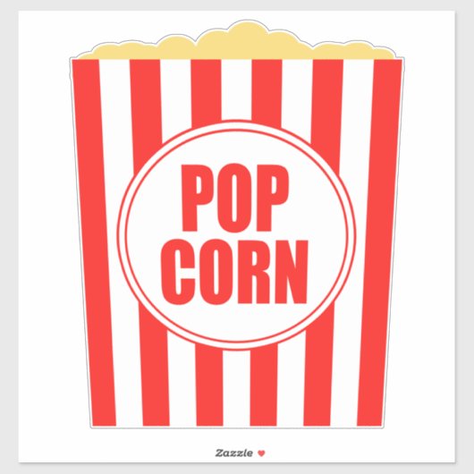 Rode en witte popcornemmer sticker (Vel)