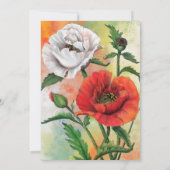 Rode en Witte Poppies Jubileum Kaart (Achterkant)