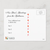 Rode en witte pruimenbloemen Groeten Briefkaart (Achterkant)