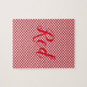 Rode en witte puzzel legpuzzel (Horizontaal)