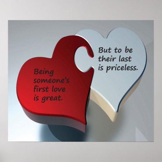 Rode en witte puzzelstukjes, tweede liefde poster (Voorkant)