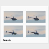 Rode en witte R44-helikopter Rechthoekige Sticker (Vel)