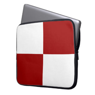 Rode en witte rechthoeken laptop sleeve