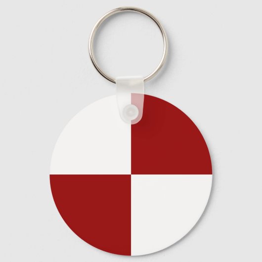 Rode en witte rechthoeken sleutelhanger (Voorkant)