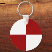 Rode en witte rechthoeken sleutelhanger (Voorkant)