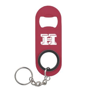 Rode en witte roestvrijstalen sleutelhanger flesop mini flessenopener