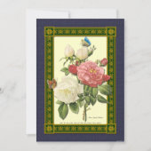 Rode en witte Rozen Botanische uitnodiging (Voorkant)