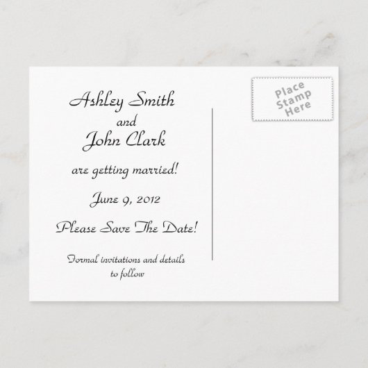 Rode en witte Rozen slaan de datum briefkaart op (Achterkant)