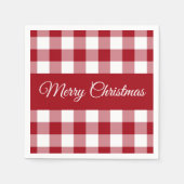 Rode en witte ruit Kerst Servet (Voorkant)