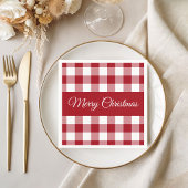 Rode en witte ruit Kerst Servet