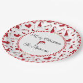 Rode en witte Santa hoeden en Candy Canes Papieren Bordje (Gekanteld)