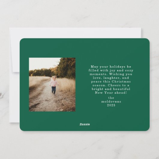 Rode en witte Scallop Lijst Christmas Kaart (Achterkant)