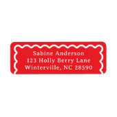 Rode en witte scalp etiket (Voorkant)