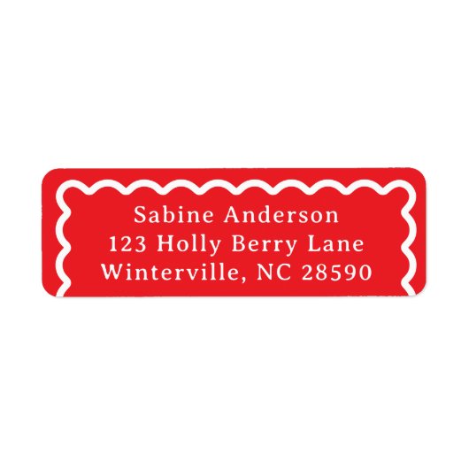 Rode en witte scalp etiket (Voorkant)