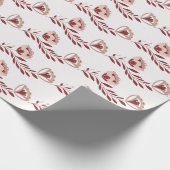 Rode en witte Scandinavische bloemen Cadeaupapier (Hoek)