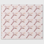 Rode en witte Scandinavische bloemen Cadeaupapier (Vlak)