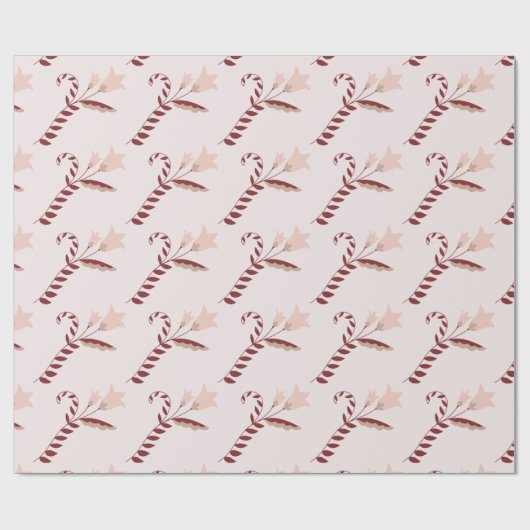 Rode en witte Scandinavische bloemen Cadeaupapier (Vlak)