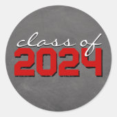 Rode en Witte Schoolbord Afstudeer Stickers (Voorkant)