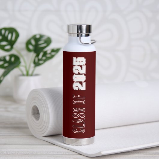 Rode en Witte Schoolkleuren Jaar van de Klas Waterfles (Yoga)