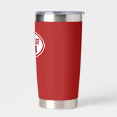 Rode en witte schoolkleuren schooljaar geïsoleerde drinkbeker (Links)