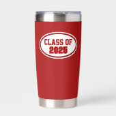 Rode en witte schoolkleuren schooljaar geïsoleerde drinkbeker (Voorkant)