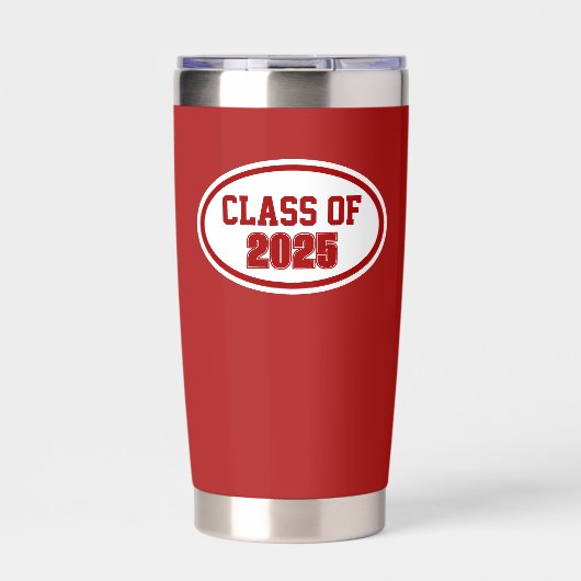 Rode en witte schoolkleuren schooljaar geïsoleerde drinkbeker (Voorkant)