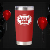 Rode en witte schoolkleuren schooljaar geïsoleerde drinkbeker