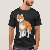 Rode en witte Siberische Husky Hond met Blauwe Oge T-shirt (Voorkant)