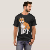 Rode en witte Siberische Husky Hond met Blauwe Oge T-shirt (Voorkant volledig)