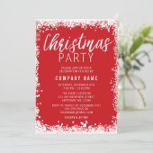 Rode en witte sneeuw grens kerstfeest kaart (Staand voorkant)