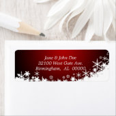 Rode en witte sneeuw vakantie Adresetiketten Etiket (Insitu)