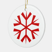Rode en Witte Sneeuwvlok Keramisch Ornament (Links)