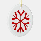 Rode en Witte Sneeuwvlok Keramisch Ornament (Rechts)