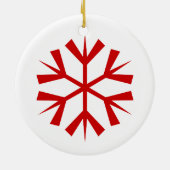 Rode en Witte Sneeuwvlok Keramisch Ornament (Achterkant)