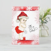 Rode en witte sneeuwvlok kerst Baby shower Kaart (Staand voorkant)