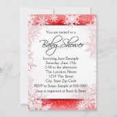 Rode en witte sneeuwvlok kerst Baby shower Kaart (Achterkant)