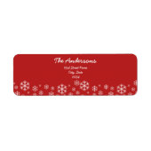 Rode en witte Sneeuwvlok Retouradres Labels (Voorkant)