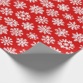 Rode en witte sneeuwvlok Xmas Cadeaupapier (Hoek)