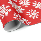 Rode en witte sneeuwvlok Xmas Cadeaupapier (Rol Hoek)