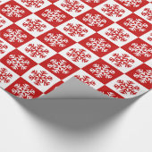 Rode en witte sneeuwvlokken cadeaupapier (Hoek)
