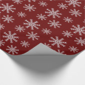 Rode en witte sneeuwvlokken cadeaupapier (Hoek)
