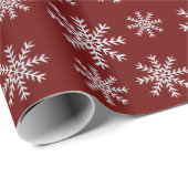 Rode en witte sneeuwvlokken cadeaupapier (Rol Hoek)